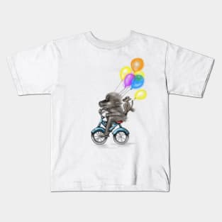 Balloon-Bearing, Bicycling Baboons Kids T-Shirt